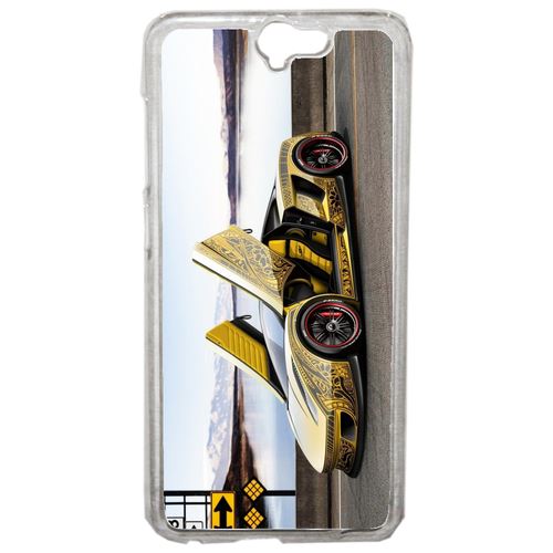 Coque Tuning Voiture Jaune Compatible One A9 Transparent