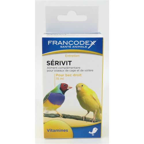 Sérivit 15 ml . Aliment complémentaire pour oiseaux de cage et de volière. - Francodex - FR-174049