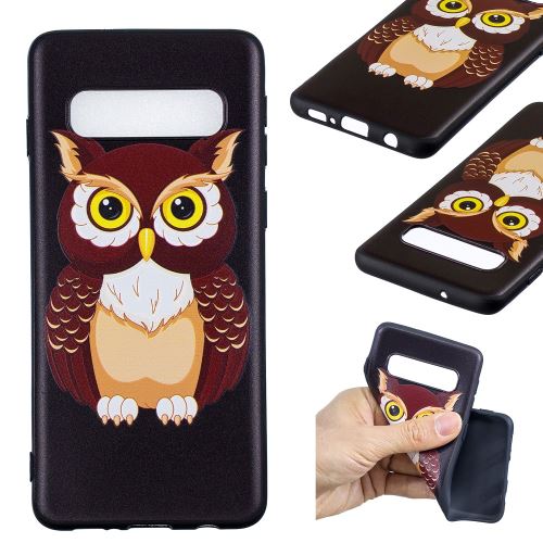 Coque en TPU impression de motif chouette brune pour votre Samsung Galaxy S10