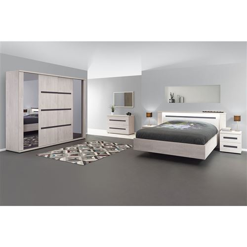 MADELEINE - Chambre Complète 140x190cm avec Armoire 220cm