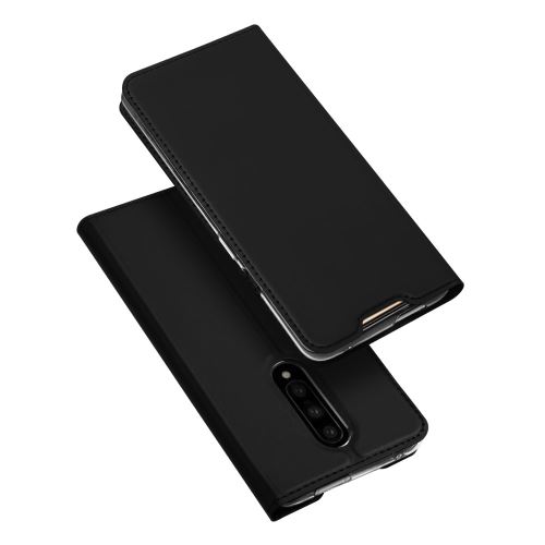 Etui en PU Skin Pro Series support avec fente pour carte noir pour votre OnePlus 7