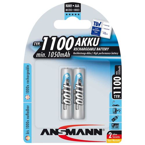 ANSMANN Micro - Batterie 2 x AAA - NiMH - (rechargeables) - 1100 mAh