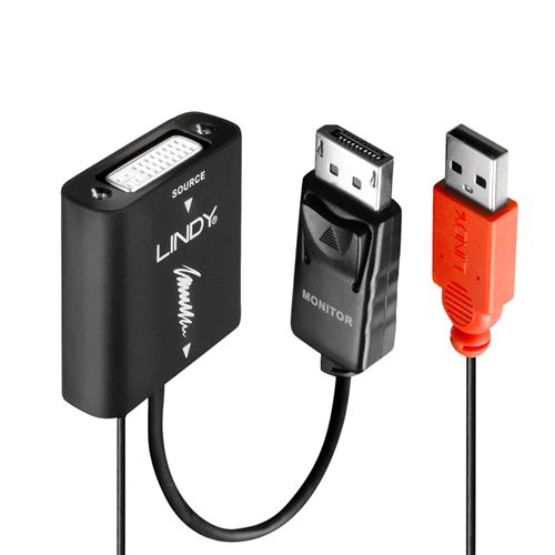 LINDY Convertisseur DVI-D vers DisplayPort (UNIDIRECTIONNEL)