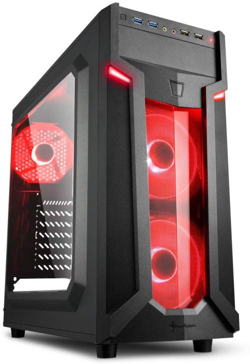 Sharkoon VG6-W Boîtier PC Gamer Rouge