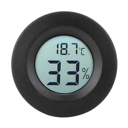 Mini thermomètre LCD numérique intégré hygromètre indicateur de température intérieur - Noir