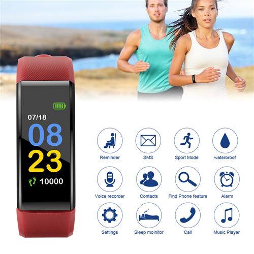 115plus Fitness Tracker Smart Bracelet Bluetooth Couleur Affichage Sport Montre Cardiaque AC1424