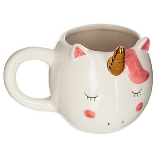 Mug Déco Licorne 15cm Blanc