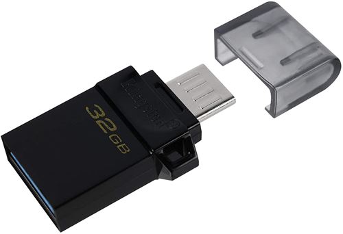 Kingston DataTraveler DTDUO3G2 microDuo3 G2 32Go Clé microUSB et USB Type-A ports pour Android OTG Noir