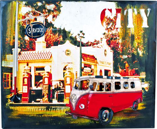 Tableau Bus Hippie Style Vintage
