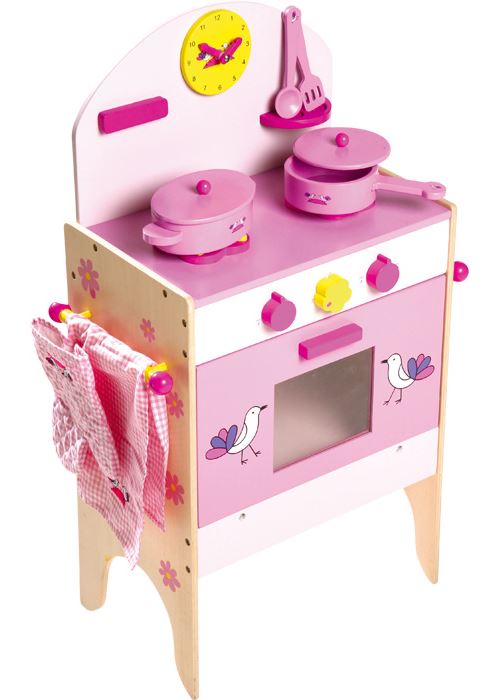 Cuisiniere rose en bois