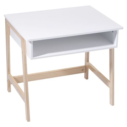 Bureau enfant blanc pieds bois Atmosphera