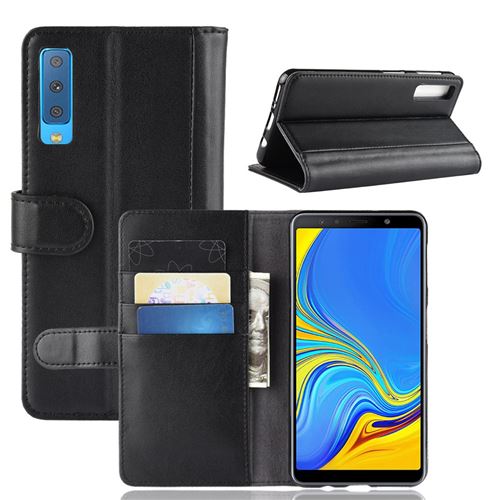 Etui en PU couleur noire pour votre Samsung Galaxy A7 (2018)