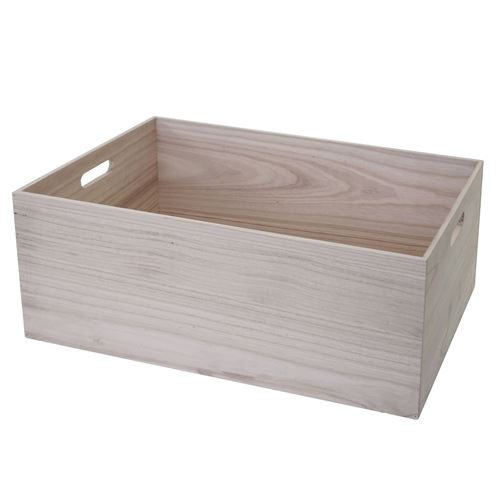 Boîte en bois MENDLER HWC-C20, style shabby 60x40x24cm, brun naturel