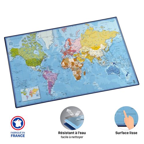 Sous-main en plastique, 'Carte du monde' sur