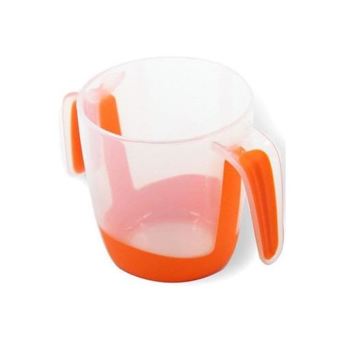mill'o bébé tasse d'apprentissage a anses - ergonomique - bi-matiere - orange - 22 cl