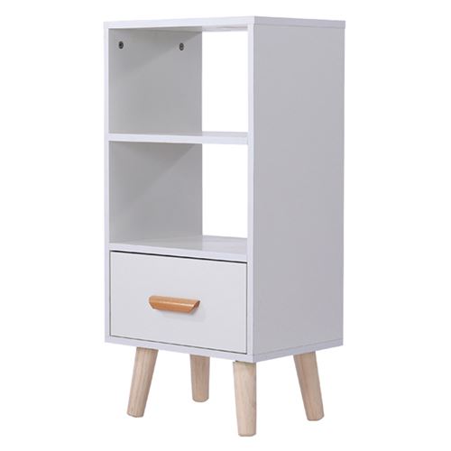 Meuble de Rangement Scandinave (2 Étagères,1 Tiroir et 4 Pieds) | 40*30*82cm