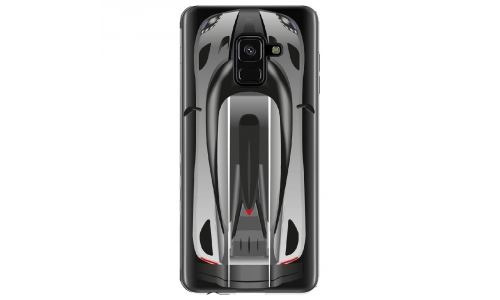 Coque souple pour Samsung Galaxy A8-Plus 2018 avec impression Motifs voiture de course