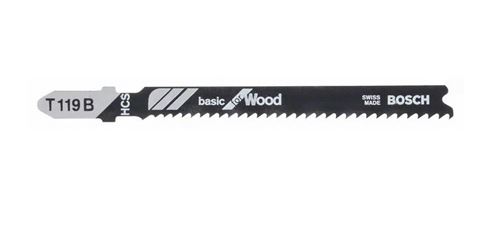 5 Lames De Scie Sauteuse pour Le Bois T 119 B Basic For Wood - Pas De 1,9-2,3 Mm Longueur 92 Mm - Bosch - 2608630037