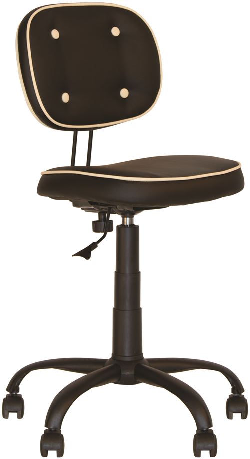Fora- fauteuil, chaise de bureau vintage, capitonné sans accoudoirs noir / beige