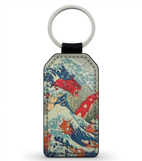 Porte-Cles Fifrelin Noir Simili Cuir Leviator Magicarpe Pokemon Kawaii
