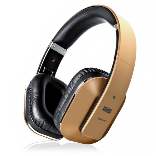 August EP650 - Écouteurs avec micro - circum-aural - Bluetooth - sans fil - NFC* - jack 3,5mm - or