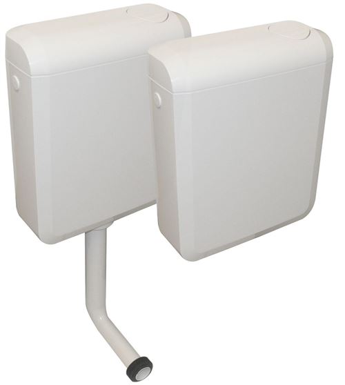 Regiplast 4150 R&eacute;servoir attenant/Semi Bas Duetto Double d&eacute;bit, Blanc