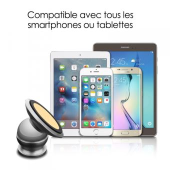 Support Magnétique Voiture Téléphone Aimant Plat iOs Android Autre Appareil  Noir YONIS au meilleur prix