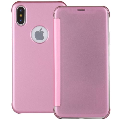iPhone X Housse Etui Cuir PU Rose Effet givré ALS48457