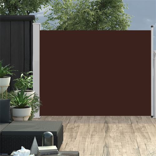 Auvent latéral rétractable de patio 140x500 cm Marron