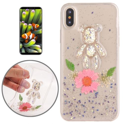 Iphone X / Xs Coque Protection Tpu Effet Fleurs Seché Rose Als81700