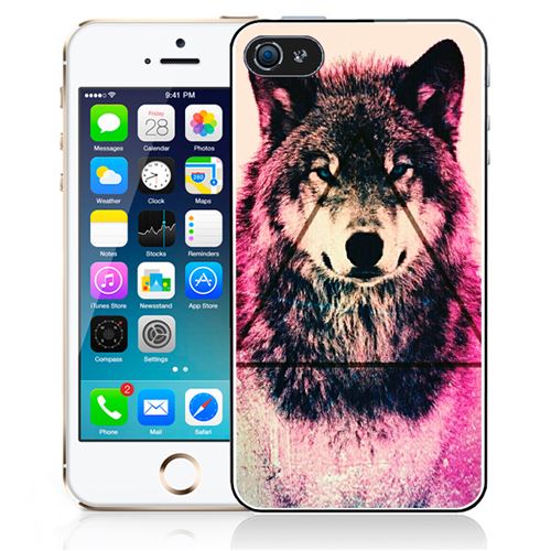 Coque pour iPhone 5/5S loup triangle