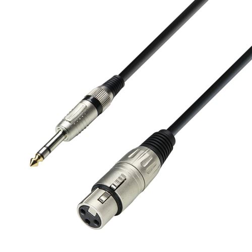 Adam Hall K3BFV1000 Câble micro prise XLR femelle vers prise Jack 6,3 mm stéréo 10 m