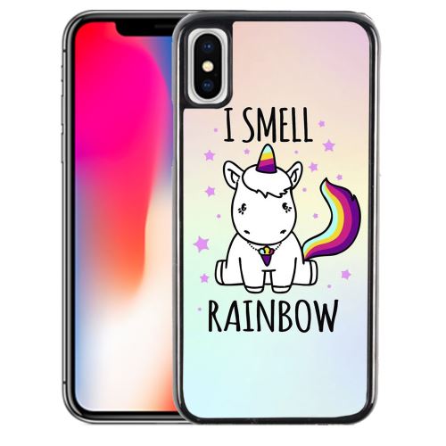 Coque pour iPhone XS licorne i smell raimbow