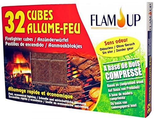Flam'Up 0900 Set de 32 Allume-feux naturel Bois compresse