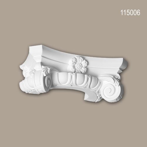 Chapiteau de demi-colonne 115006 Profhome Colonne Élement décorative style ionique blanc