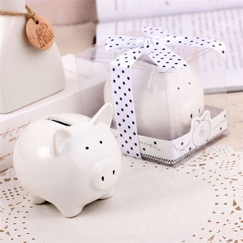 Totalcadeau Multi Tirelire En Céramique En Forme De Cochon Blanc