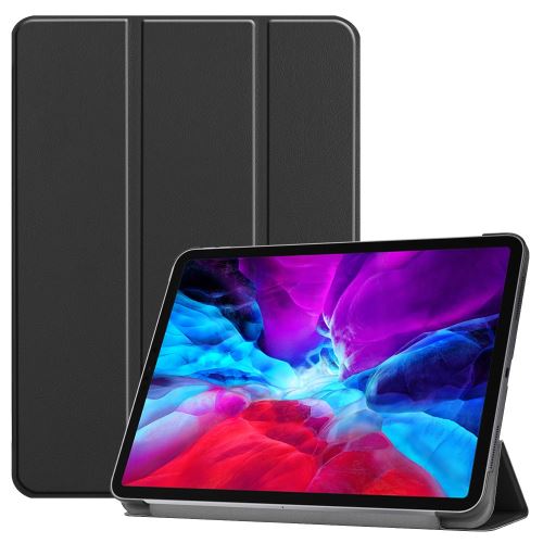 Etui en PU + TPU support à trois plis de charge au crayon de pomme avec support noir pour votre Apple iPad Pro 12.9 pouces (2020)