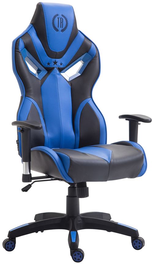 Fauteuil de bureau racing Fangio similicuir , Noir / Bleu