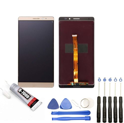 Visiodirect® Ecran complet: Vitre tactile + Ecran LCD compatible avec Huawei Mate 8 OR + Kit outils + Colle B7000 Offerte