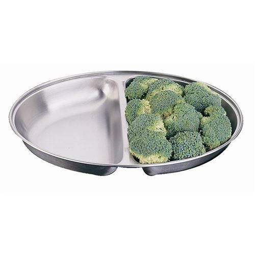 Plat à légumes ovale 210x300mm olympia deux compartiments