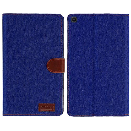 Avizar Housse Galaxy Tab A 8.0 2019 Etui Portefeuille Effet Denim Fonction support Bleu