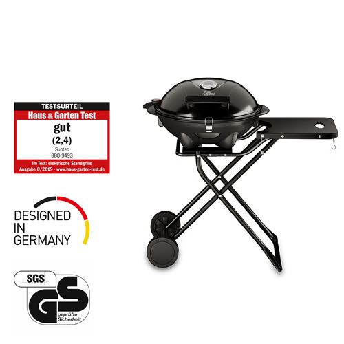 Barbecue électrique BBQ-9493, 2400W, 10kg, couvercle avec affichage de la  température, thermostat et roulettes - Barbecue - Achat & prix