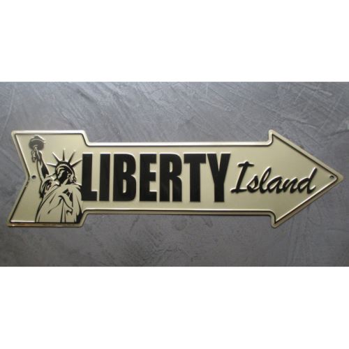 plaque flèche statue de la liberté liberty island tole déco metal affiche bar diner loft