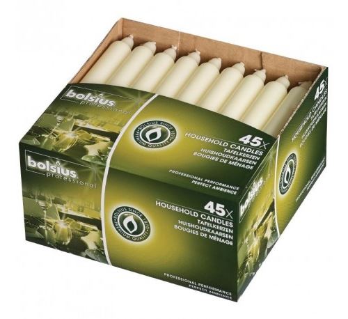 Materiel Ch Pro Noir Bougies Bistro Bolsius 177 Mm Ivoire - X 45 - Cire - Image 1