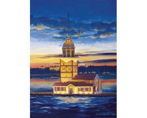 Puzzle 500 Pièces : Turquie : La Tour de la Jeune Fille, Art Puzzle