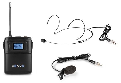 Vonyx WM60B – Microphones sans fil UHF, 16 canaux