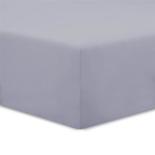 Vision - Drap housse Gris - 160x200cm - 100% coton