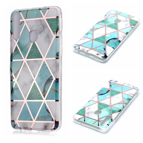 Coque en TPU motif marbre IMD or rose blanc/cyan pour votre Samsung Galaxy A20s