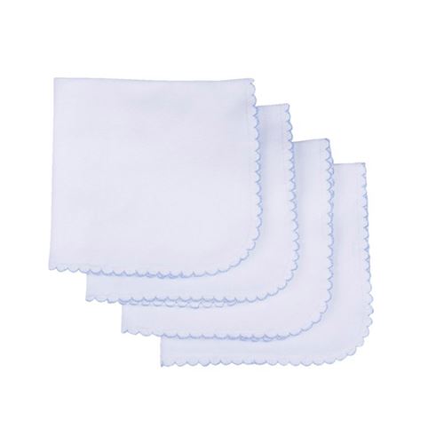Lingettes lavables en coton biologique (lot de 4) Blanc / Bleu