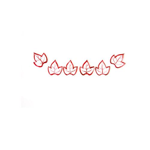 6 confettis de table feuille rouge - DEC673/ROU